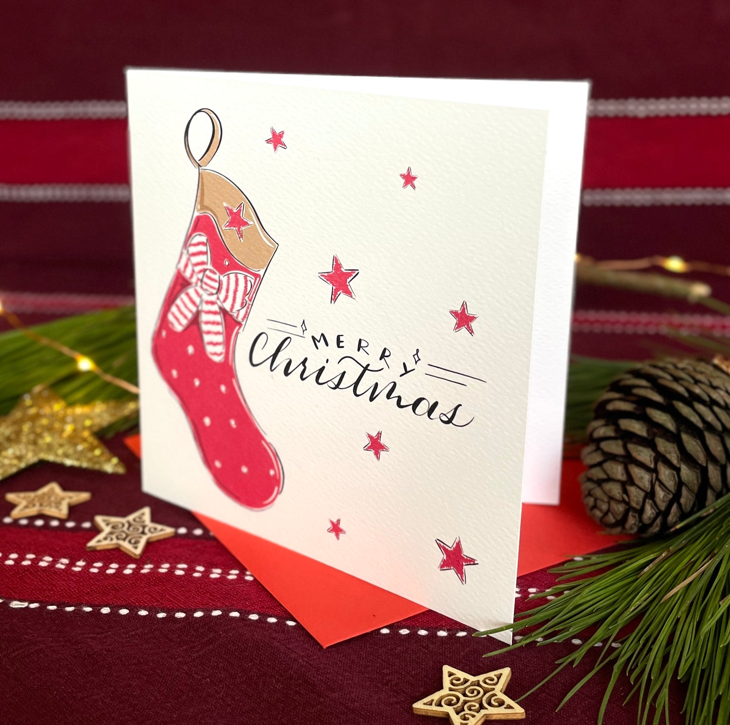Merry Christmas Stocking Christmas Card