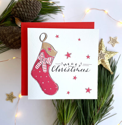 Merry Christmas Stocking Christmas Card