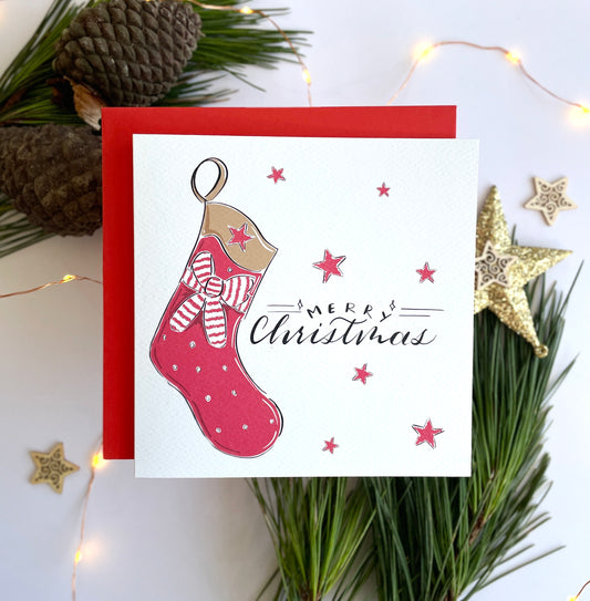 Merry Christmas Stocking Christmas Card