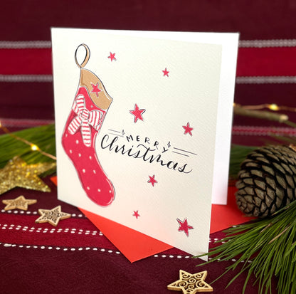 Merry Christmas Stocking Christmas Card
