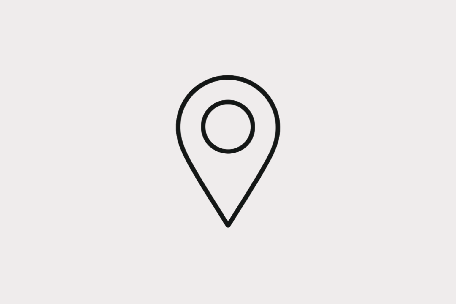 a small map pin icon with a thin black line 